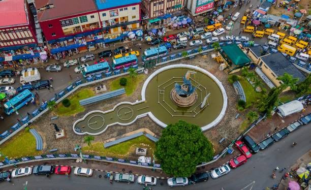 Imgi 38 Aerial View Of Lagos Eagle Square With Colorful Buildings Around And Parked Cars 2